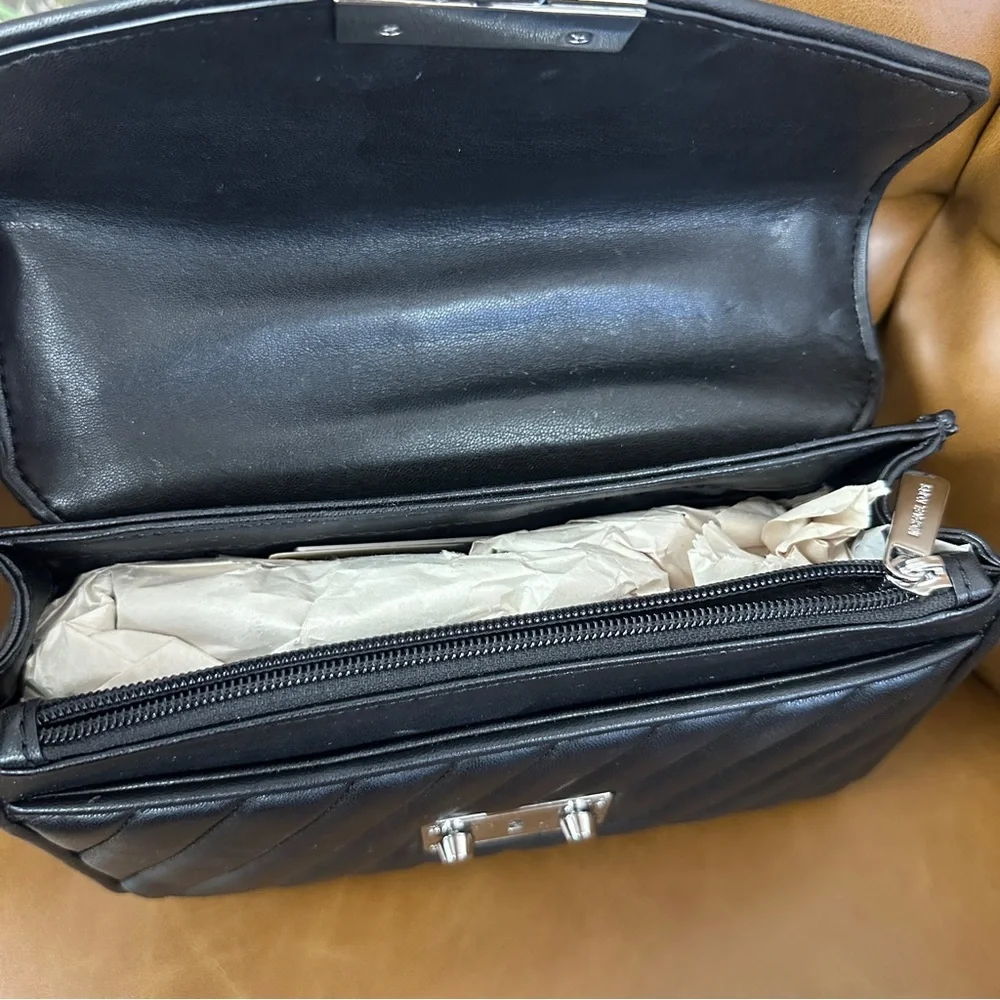 Michael Kors Black Quilted Leather Shoulder Bag with Silver Chain - Picture 7 of 7